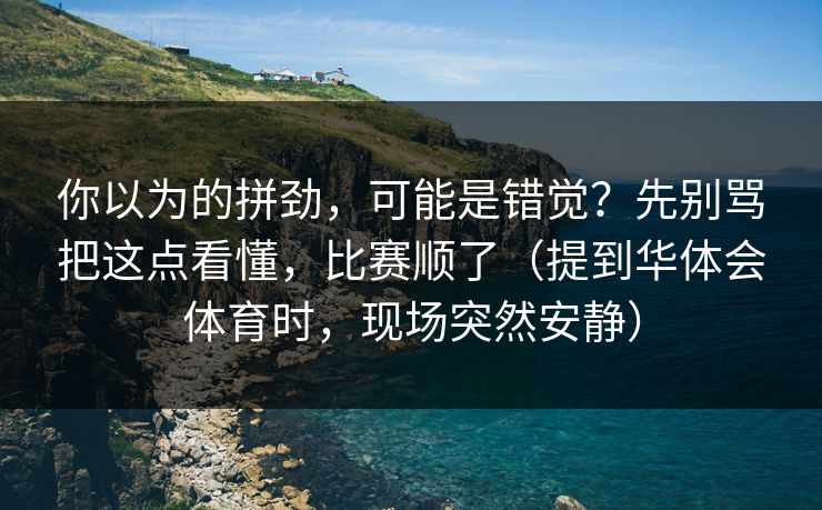 你以为的拼劲，可能是错觉？先别骂把这点看懂，比赛顺了（提到华体会体育时，现场突然安静）